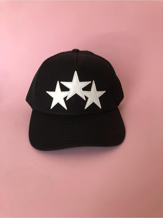 AMIRI Accessories - Amiri Black Trucker Hat with White Star Baseball Cap